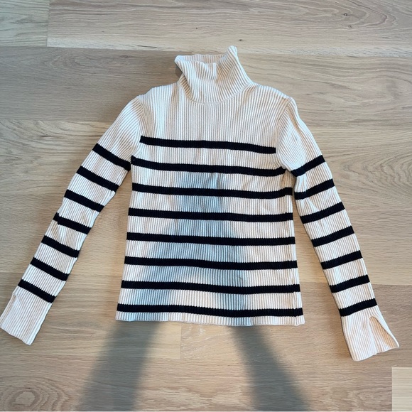 ENGLISH FACTORY WOMEN’S STRIPED TURTLE NECK SWEATER Small - Picture 5 of 9